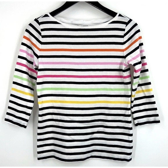 Talbots The Talbots Tee -  Multicolor Stripe 3/4 Sleeve Blouse Small - Picture 1 of 6